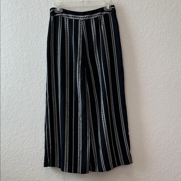 Topshop Black and White Striped Wide Leg Pants - Picture 9 of 14